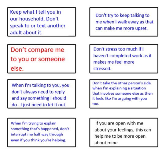Advice for parents from children 