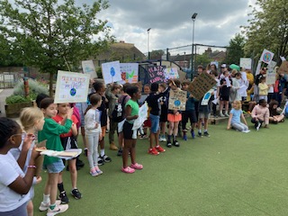 Year 4 plastic protest photo